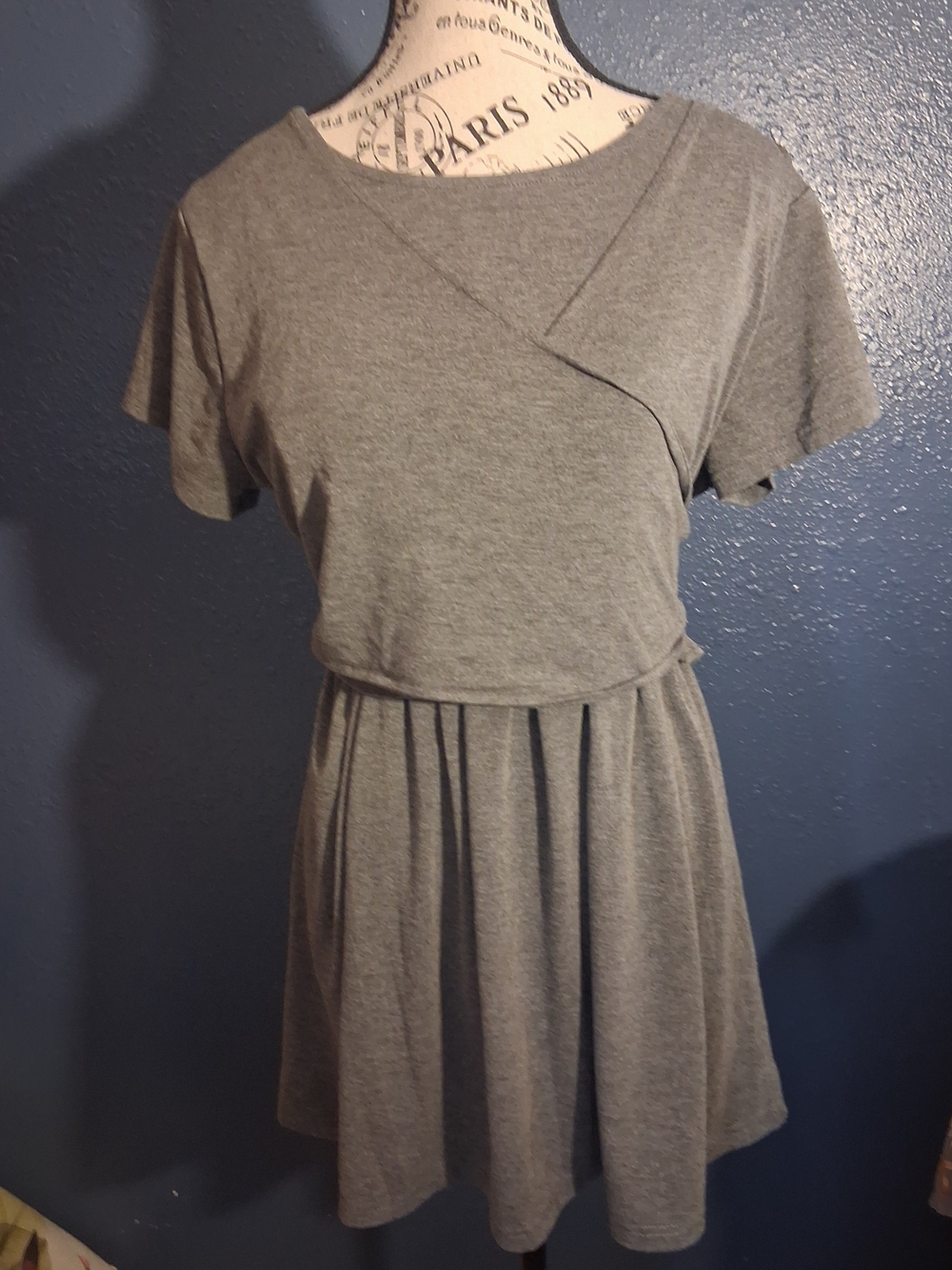 Sofsy Marnity Grey Knit Wrap Nursing Tunic Large